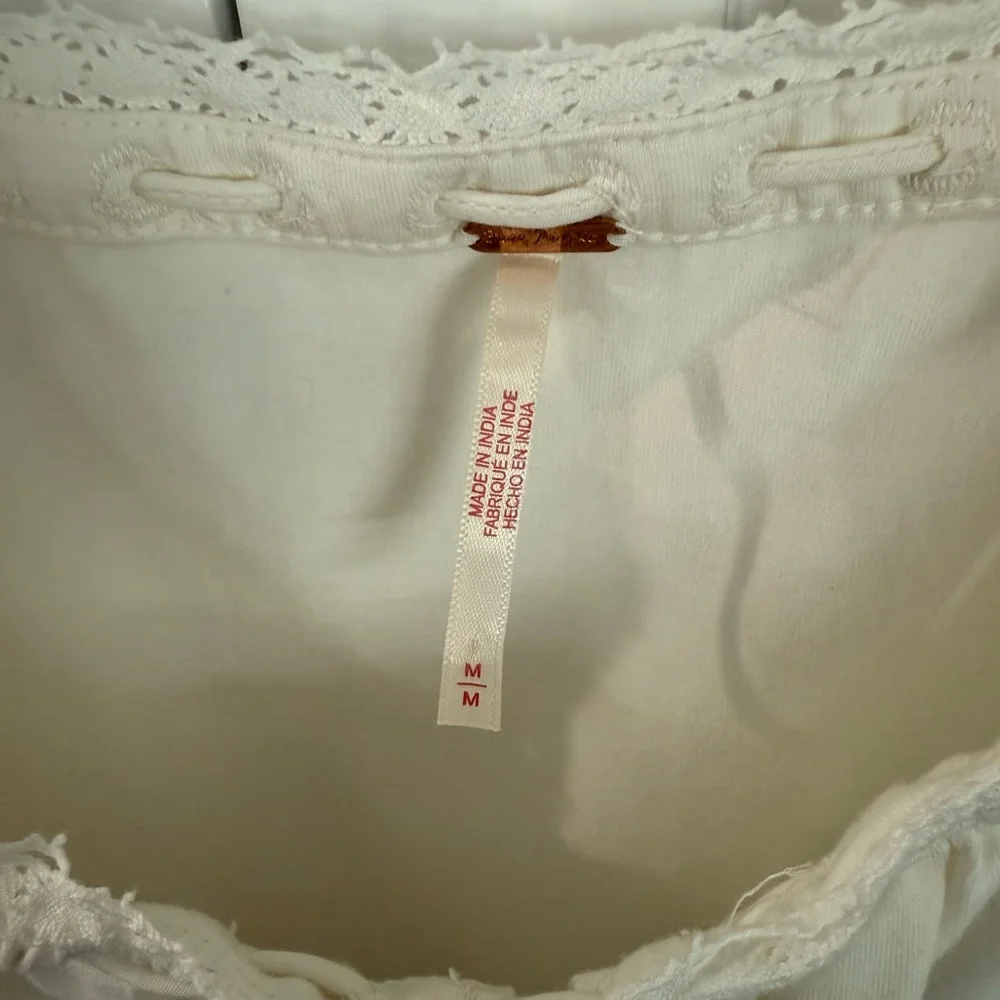 FREE PEOPLE NEW SCARLETT SMOCKED LONG SLEEVE  IVORY